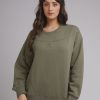 Women All About Eve Jumpers | All About Eve Active Tonal Crew-Khaki