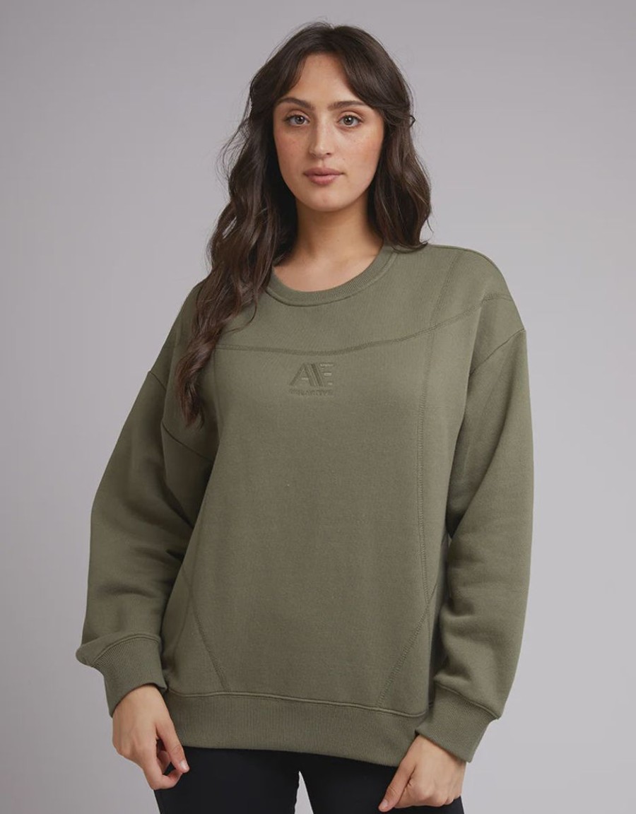 Women All About Eve Jumpers | All About Eve Active Tonal Crew-Khaki