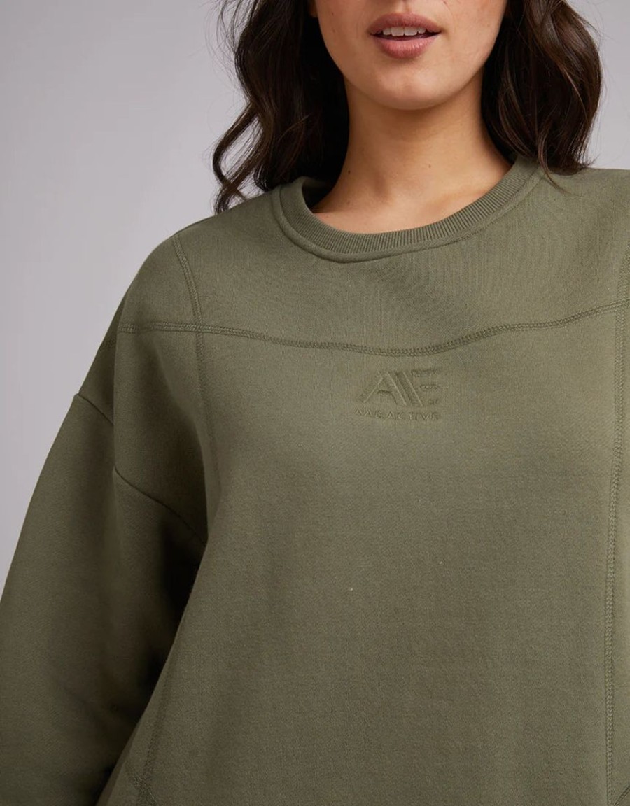 Women All About Eve Jumpers | All About Eve Active Tonal Crew-Khaki