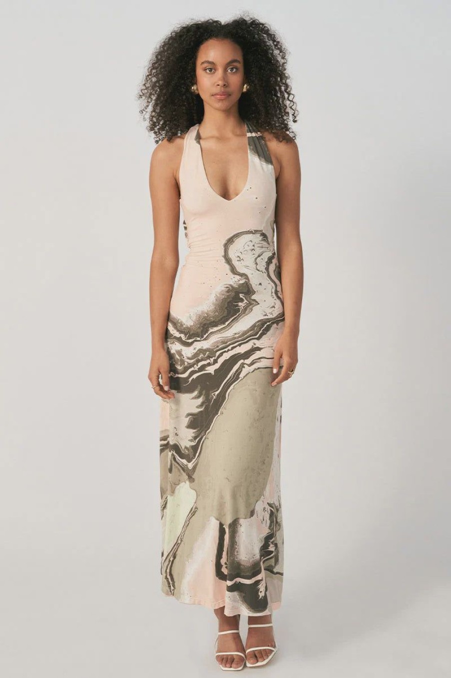 Women Sovere Dresses | Sovere Molten Maxi Dress-Green